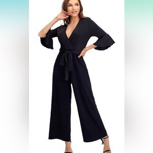 SweatyRocks Women's Wrap Deep V Neck High Waist Romper Jumpsuit New With Tags
